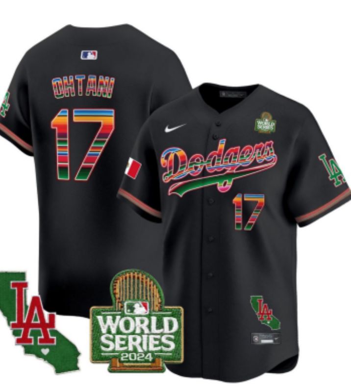 Men 2025 Los Angeles Dodgers #17 Ohtani Black Nike MLB Jersey style 7151
